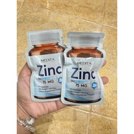[1 Pack]​ MEDITA​ ZINC​ GLUCONATE 75​ mg​ MEDITA ZINC Dietary Supplement 21 Capsules