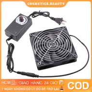 Quạt Tản Nhiệt Chó Mèo Thông Gió Hình Vuông 12CM Kèm Bộ Điều Tốc 1200RPM Quạt Làm Mát Gắn Chuồng
