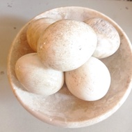 Satu Set Hiasan Marmer Egg Mediation STYLE Besar Isi 5 Telur Batu & Piring Marmer