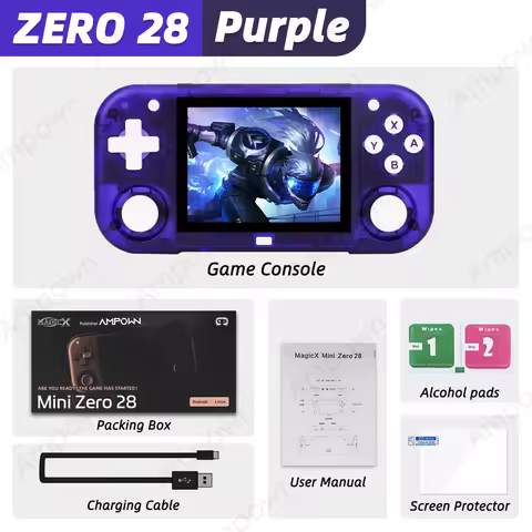 NEW Mini Zero 28 Handheld Game Console 2.8'' IPS Screen AllWinner Processor Android System 2.4GWIFI