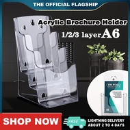 A6 Acrylic Brochure Holder 1/2/3Layers Transparent Flyer Menu Paper Card Stand