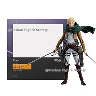 Action Figure Attack on Titan Figma 446 Erwin Smith Anime 15cm Koleksi Model Mainan Boleh Digerakkan