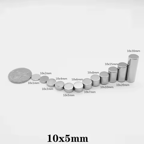 10x5mm Thick Neodymium Round Powerful Magnet 10*5 Strong Disc Magnets For Fridge DIY Building Scient