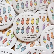 彩虹 台灣 胸章 徽章 別針 64mm