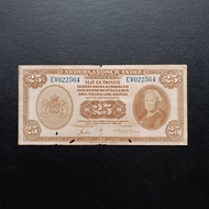 Uang Kertas Kuno Nederlandsch Indie 25 Gulden 1943 Seri NICA TP257