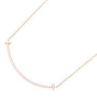 【二手】蒂芙尼 T 字微笑Smile鑽項鍊，頸圍 40.5 厘米，K18PG（玫瑰金），鑽石 T 字Smile小鑽項鍊