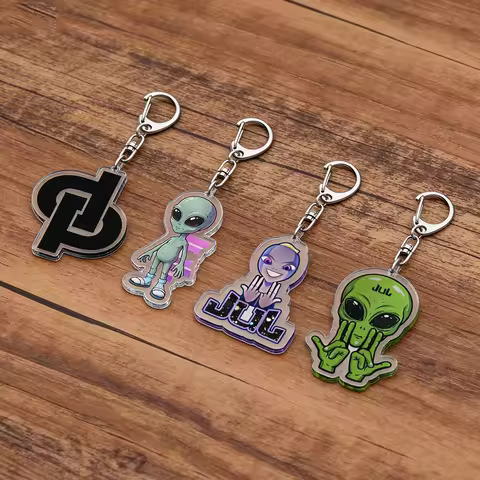 French Rappeur Rapper JUL Belle Keychain for Accessorie Bag Oh Qu'elle Est Sac Charm Keyrings Jewelr