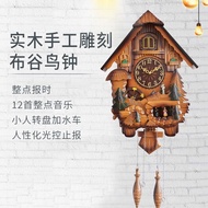 Cuckoo Wall Clock Cuckoo Hour Clock Creative Fashion Living Room Solid Wood Wall Watch Mute Clock European Watch