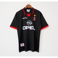 97-98 Black AC Away Short Sleeve Retro Football Jersey S-XXL Men's Sports Shirt AAA