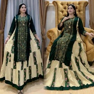 Dress Hindi Tulang Pijamasjo Rayon Premium Dress LD 110 PB 138 Dress Modern Embroidered Dress