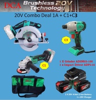 DCA 20V Brushless Power Tools Combo : Circular Saw / Angle Grinder / Impact Wrench / Impact Driver 1