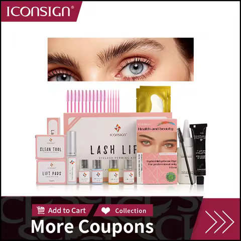 ICONSIGN Upgrade Version Lash Lift Kit and Lash Brow Dye Tint Kit Lifting Eyelash Brow Dye Mascara E
