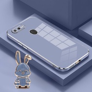 Softcase Terbaru Oppo A5 A7 A3s A5s A12 F9 Casing Luxury 6D Plating Stand Holder Kelinci Soft