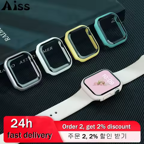Glass+Case for Apple Watch Ultra 49mm 45mm 44mm 41mm 40mm Accessories PC Screen Protector Cover iwat