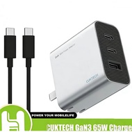 CUKTECH 65W GaN Charger AD653C USB-C Charger 2A1C Ports  Fast Charger For Phone PD Charger