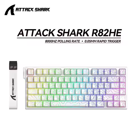 ATTACK SHARK R82 HE Mechanical Keyboard Wired RGB Gaming Hot-Swappable Tri-Mode