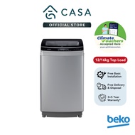 [Climate Voucher] Beko 12kg/16kg Top Load Washing Machine | WTLI120D | WTLI160D