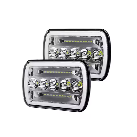 2Pcs Universal Led Headlights Square 5X7 LED Headlights Truck Projector Lights For Jeep Wrangler GMC