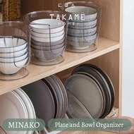 |TAKAME|MINAKO Clear Plate Bowl Organizer Transparent Serving Plate Organizer Minimalist Kitchen Cab