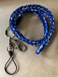 藍色迷彩風 傘繩編織手機吊繩 證件套掛繩