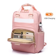 Women Commuting Backpack USB Charging Waterproof Oxford Sac Students School Books Laptop Bag Girls Cute Travel Backpacks Mochila