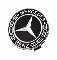 ฝาครอบดุมล้อBenz 75mmจำนวน4ชิ้นฟาล้อแม็ก Mercedes Benz เบนซ์ ML S E C AMGฝาครอบล้อลายช่อมะกอกสำหรับสีดำ สีเงิน/น้ำเงิน BENZ AMG GLK W211 W212 W204 2014-2015 GLC ML GLรับประกัน1ปี