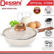 DESSINI ITALY 28CM Euro Grill Steak Frying Pan Maifan Stone Induction Non Stick Pot Bowl Wok Cassero