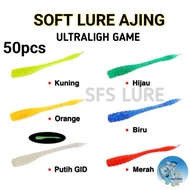 50pcs Soft lure ajing fishing bait jig head rubber silicone ultraligt game sof lur soft lure ajing t