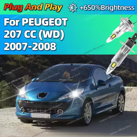 2/4Pcs 25000LM LED Headlight Bulbs Canbus Wireless Super Brightness 6000k Lamps For PEUGEOT 207 CC W