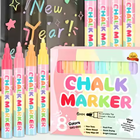 8 Colors Liquid Erasable Chalk Markers Pens Washable Wet Erase Neon Art Makers for Blackboard Chalkb