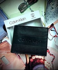Calvin Klein logo wallet 全新 黑色logo壓紋皮夾 多卡層短夾 RFID 信用卡防盜刷皮夾 ck  限時優惠不議價