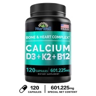 Diimport dari Amerika Syarikat  4 合 1 Suplemen kalsium D3+K2+B12  kalsium  600MG， vitamin D3 K2 B12 