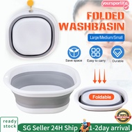 [SG Seller] Foldable Wash Basin Laundry Basin Travel Collapsible Wash Basin Durable Wash Pail Foot S