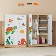 Cubic Cubic Lemari Pakaian Kecil Bergambar - Almari Baju Serbaguna 2 Pintu - LUNA BL 121 Laut
