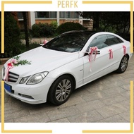 [Perfk] Wedding Car Decoration Kits Large Heart Flowers Pad &amp; 5m Ribbons &amp; 6 Bows