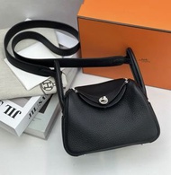 Hermes  mini lindy 黑銀 k刻 全新