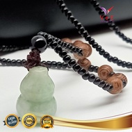 Kalung Liontin Batu Giok Burma Hijau Natural Model Kendi - VeE Liontin Kesehatan Anti Virus