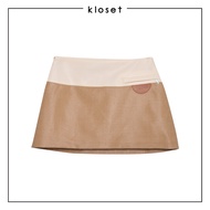 Kloset Design Color Block Mini Skirt (LS2-25-S001) กระโปรงมินิสเกิร์ต