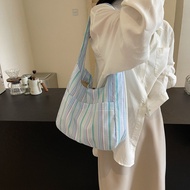 Dopamine Striped Canvas Bag Vest Bag Bag Bag Capacit Japanese Dopamine Striped Canvas Bag Vest Bag L
