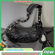 A.T.A Beg wanita baru beg motosikal beg ketiak 3-dalam-1 beg silang bahu berlipat bulan sabit