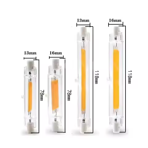 R7S LED Glass Tube COB Bulb 78MM 118MM 20W 40W 50W High Power R7S Corn Lamp J78 J118 Replace Halogen