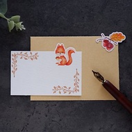 【秋。松鼠對視】卡片信封 米色紋路厚磅藝術紙 質感小卡 牛皮紙
