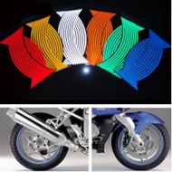 16 Strips Wheel Sticker Reflective Rim Stripe Tape Bike Motorcycle 16 17 18 Inch Stickers Accessory 6 Colors Rim Stripe Stickers
