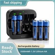 Hixon AA 1.5V Li-ion Rechargeable Battery 3500mWh 1.5V Lithium AA Rechargeable Batteries 1.5v AA Bat