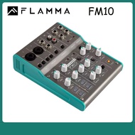 FLAMMA FM10เสียงดิจิตอลมิกเซอร์6ช่องคอนโซลผสมการ์ดเสียง USB 48V Phantom Power สำหรับบันทึก PC สตรีมส