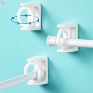 360° Rotating Ring Curtain Rod Brackets No Drilling, Unlimited Installation Angle, Self Adhesive Curtain Rod Holders, Curtain Rod Hooks Hangers