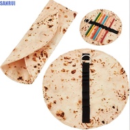 SANRUI Simulated Pancake Storage Bag, Stain-resistant Fun Burrito Design Flying Pancake Pencil Case,