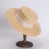 Classic Flat Straw Hat For Women UV Protection Sun Hat Vacation Ladies Beach Hats Spring Summer