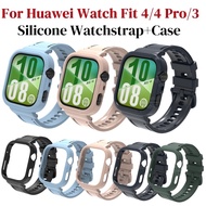 Silicone Strap+ Watch Case for Huawei Watch Fit 4 Pro/Fit 4/Fit 3 Replacement Wrist Band Bracelet fo