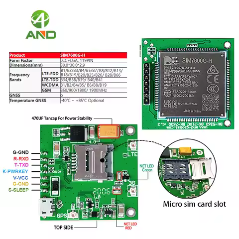 global multi band LTE Cat4 Module SIM7600G H R2 Kit 4G breakout